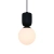 Lampa wisząca czarna + klosz biała kula Sadie NO2512603003 - Nordlux